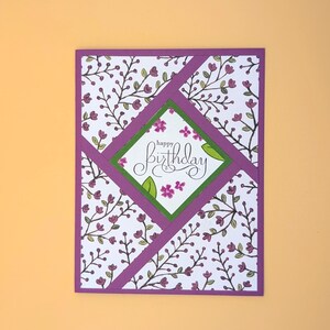 Magenta Floral Framed Birthday Card – Handstamped Greeting Card, Stampin' Up!