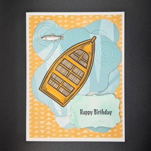 Rowboat Birthday Card – Handstamped Greeting Card, Stampin' Up!