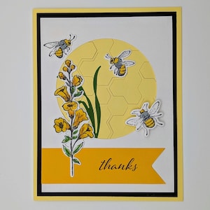 Cartão de agradecimento Honeybee – Cartão comemorativo carimbado à mão, Stampin' Up!