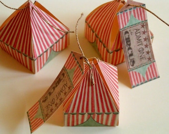 Circus Tent Gift Box Printable: Vintage Party Favor (PDF Pattern)