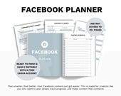 Facebook Planner | Canva Editable Template | Social Media Content Organizer | Digital Download for Creators