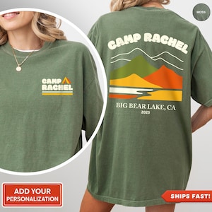 Personalized Camp Bachelorette Shirt, Custom Summer Camp Tee Bride Camping Sweatshirt Happy Camper Shirt Camping Party Shirt Bridesmaid Gift