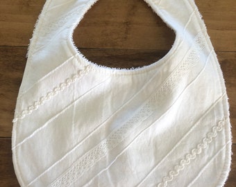 White Lace Bib - Toddler or Infant