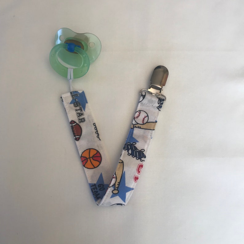 Sports Pacifier Clip - Etsy
