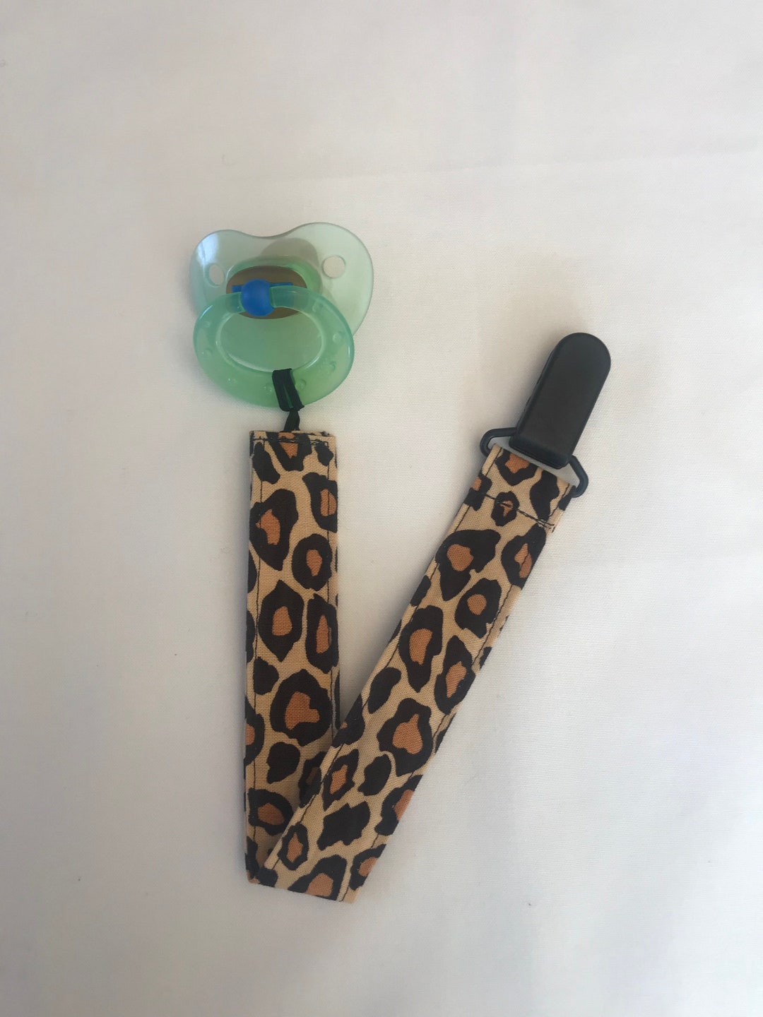 Cheetah Pacifier Clip - Etsy