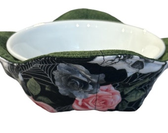 Reversible Bowl Cozy- Calavera y flores