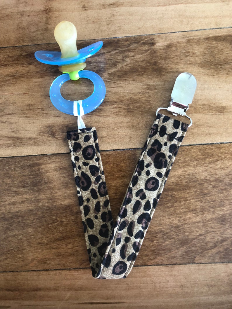 Cheetah Pacifier Clip | Etsy
