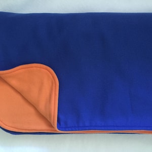 Blue & Orange Fleece Throw or Blanket