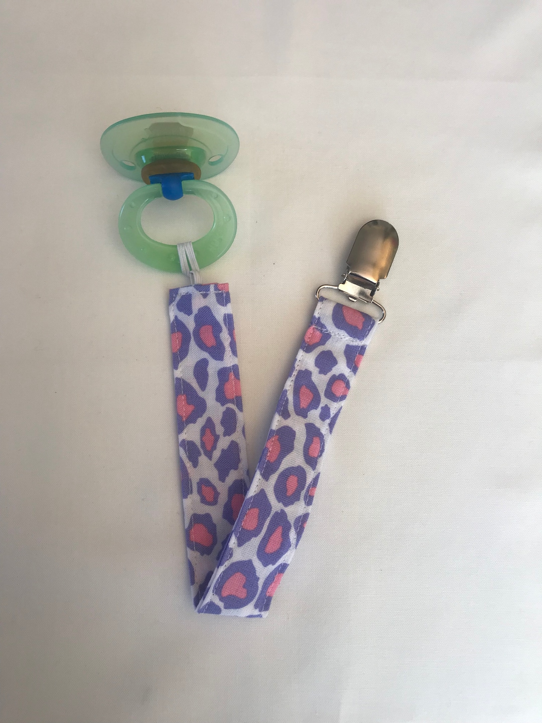 Purple Cheetah Pacifier Clip - Etsy