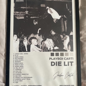 Álbum de arte de parede inspirado em Playboi Carti "Die Lit" - emoldurado