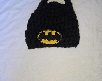 Batman crochet hat photo prop size newborn