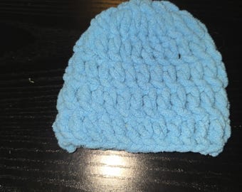 lturquoise blue chunky soft blanket yarn baby hat size newborn