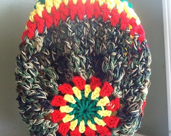 Mandala Slouchy Hat Crochet Pattern, Rasta Dread Tam (PDF Pattern)
