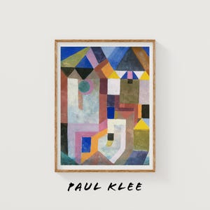 Colorful Architecture by Paul Klee, 1917. Abstract Geometric Expressionist Painting. Digitally Restored Vintage Wall Art Print.