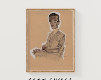 Egon Schiele Expressionist Portrait: Eduard Kosmack Vintage Art Print