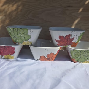 Certified International Color Bakery Ceramic Bowls Set of 5 Pre-owned