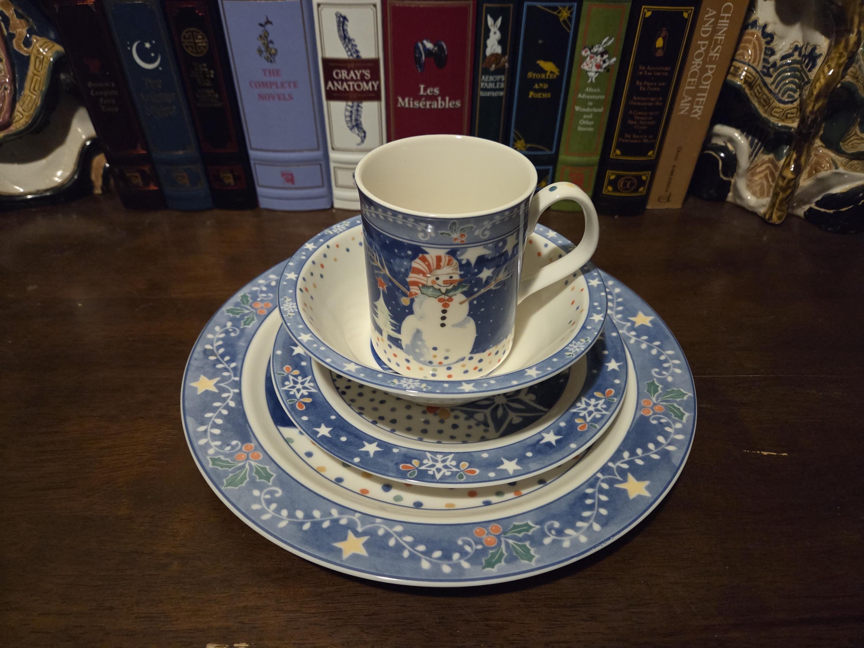 Epoch by Noritake Mr. Snowman 16 Pcs Dinnerware Set New in