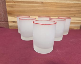 Set of 12 - 4”T 6 Fl Oz Ruby Red Glass Drinking Glasses - Etsy