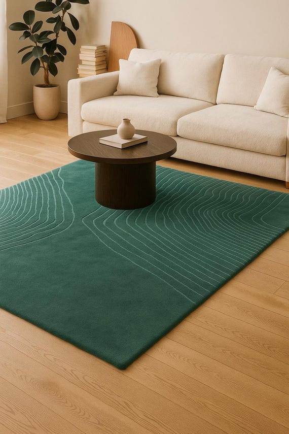 Earthflow Rug – Hand-Tufted Wool Carpet with Topographic Texture | Organic Flow Design | Custom Sizes Available