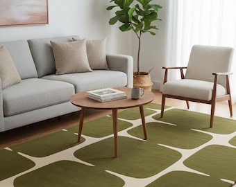 Olive Forma – Modern Abstract Hand-Tufted Wool Rug