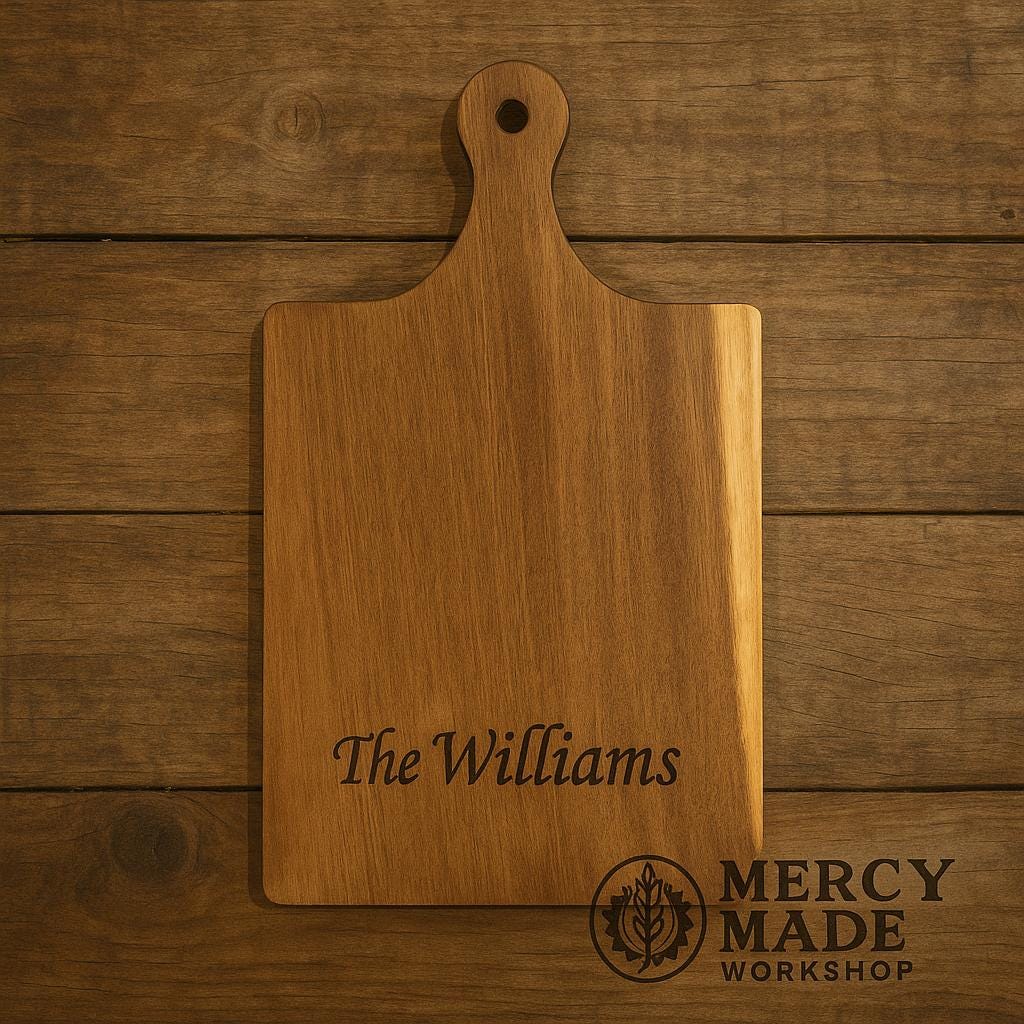 Personalized Laser Engraved Acacia Wood Cutting Board – Rustic Wedding ...