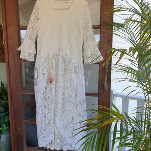 Shabby Chic Vintage Lace Boho Designer Women Clothing Dress Duster Top