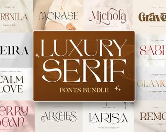 Luxury Serif Font Bundle - Font Bundle, Sans Serif Fonts, Luxury Fonts, Branding Fonts, Modern Fonts, Elegant Font, Procreate Font, Fonts