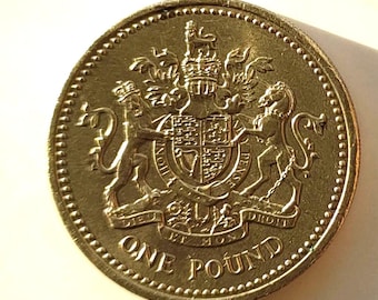 1983 UK One Pound Error Coin: Wriring Issue Upside Down Engraving
