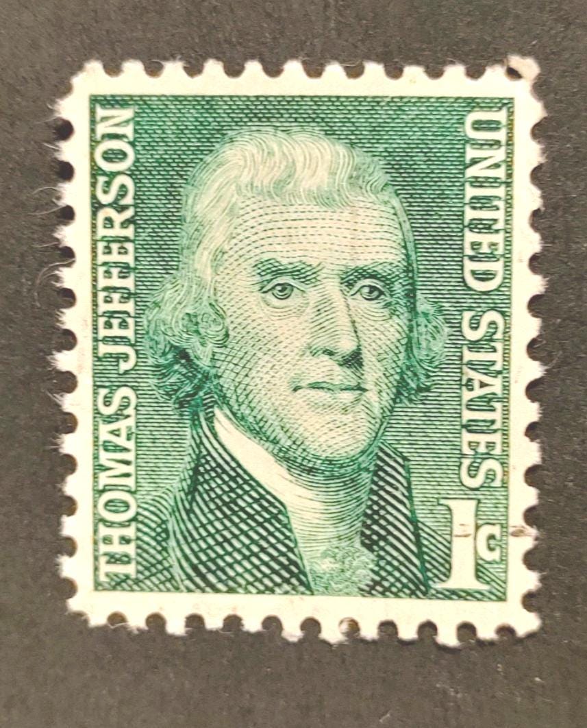 アメリカ　トーマスジェファーソン1セント未使用切手　グリーンレアビンテージ Cent thomas jefferson stamp - Etsy 日本