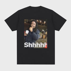 Camiseta Lucki Shhhh, meme, engraçada, Y2K, produtos de rapper, TikTok, Brainrot, underground, ópio, RR, gangue de drenagem, monte mal-assombrado