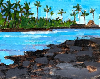 Hawaii Beach Painting, Puuhonua o Honaunau Kona