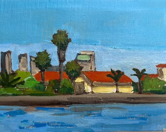 San Diego Landscape Painting, Bay from Liberty Station