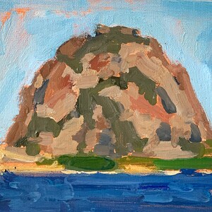 Morro Bay Morro Rock California landscape painting image 1