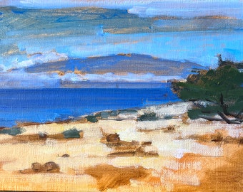 Hawaii Beach Painting, Maui from Waimea, Kohala Coast
