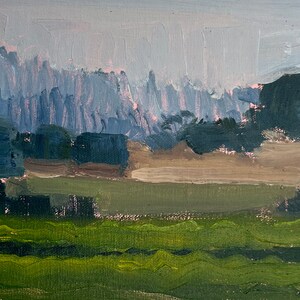 Yountville California Landscape Painting Vineyards Napa County Smoke image 1