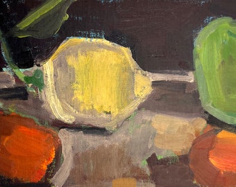 Abstract Lemon Still Life Painting