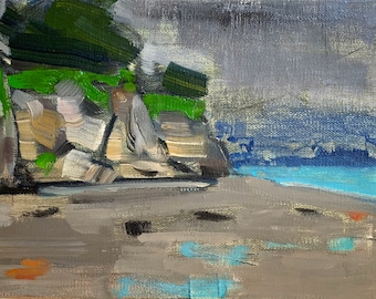 Santa Barbara Painting, California Landscape Ledbetter Cliffs