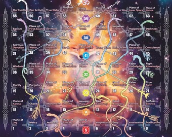 Leela Game Board: Bilingual English & Sanskrit Design (PDF Download