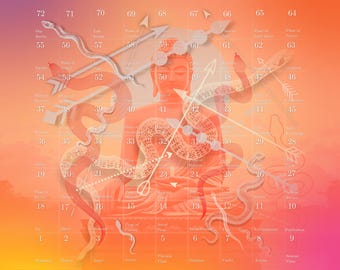 Leela Cosmic Game Board: Buddha Edition, Self Discovery (PNG Download)