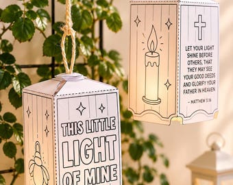 Printable Bible Lantern Craft, This Little Light of Mine, Sunday School Activity (PDF)