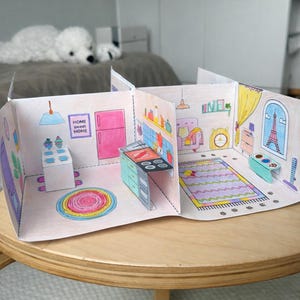 3D Paper Dollhouse Printable – Color, Cut & Play image 10
