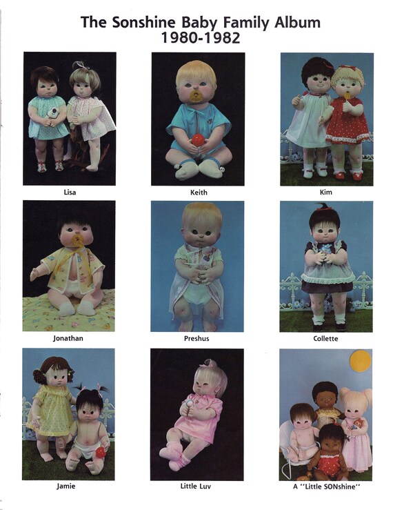 A little Sonshine Soft Sculpture Babies a Vintage Pattern by Miss Martha Originals Etsy