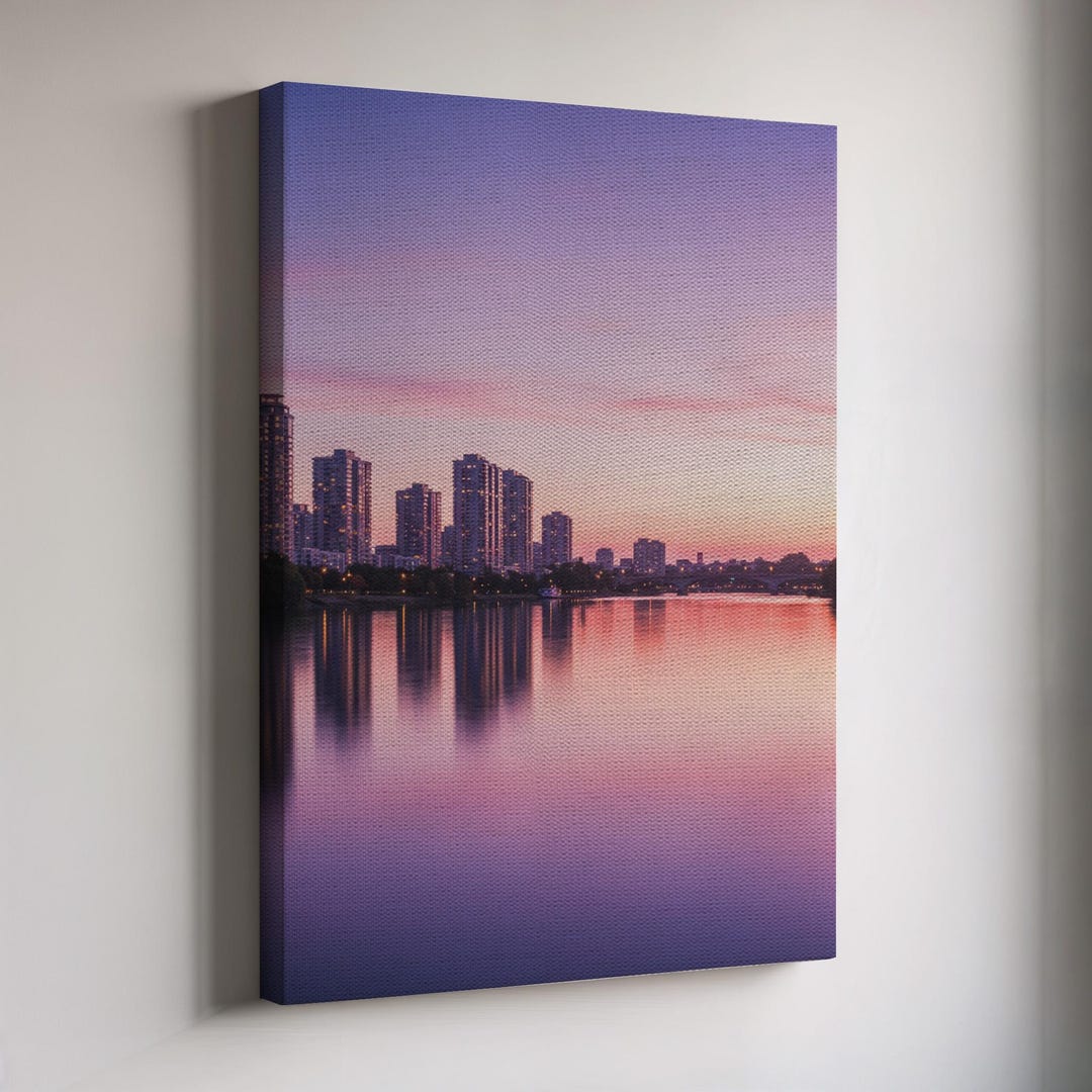 Urban Interior Design With City Skyline Loft Reference: City Sunset Art Urban Skyline Canvas Wall Art Modern Cityscape