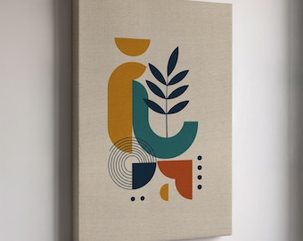 Abstract Modern Canvas Wall Art, Geometric Minimalist Wall Decor, Colorful Shapes Canvas Art, Canvas Wall Art, Canvas Wall Decor