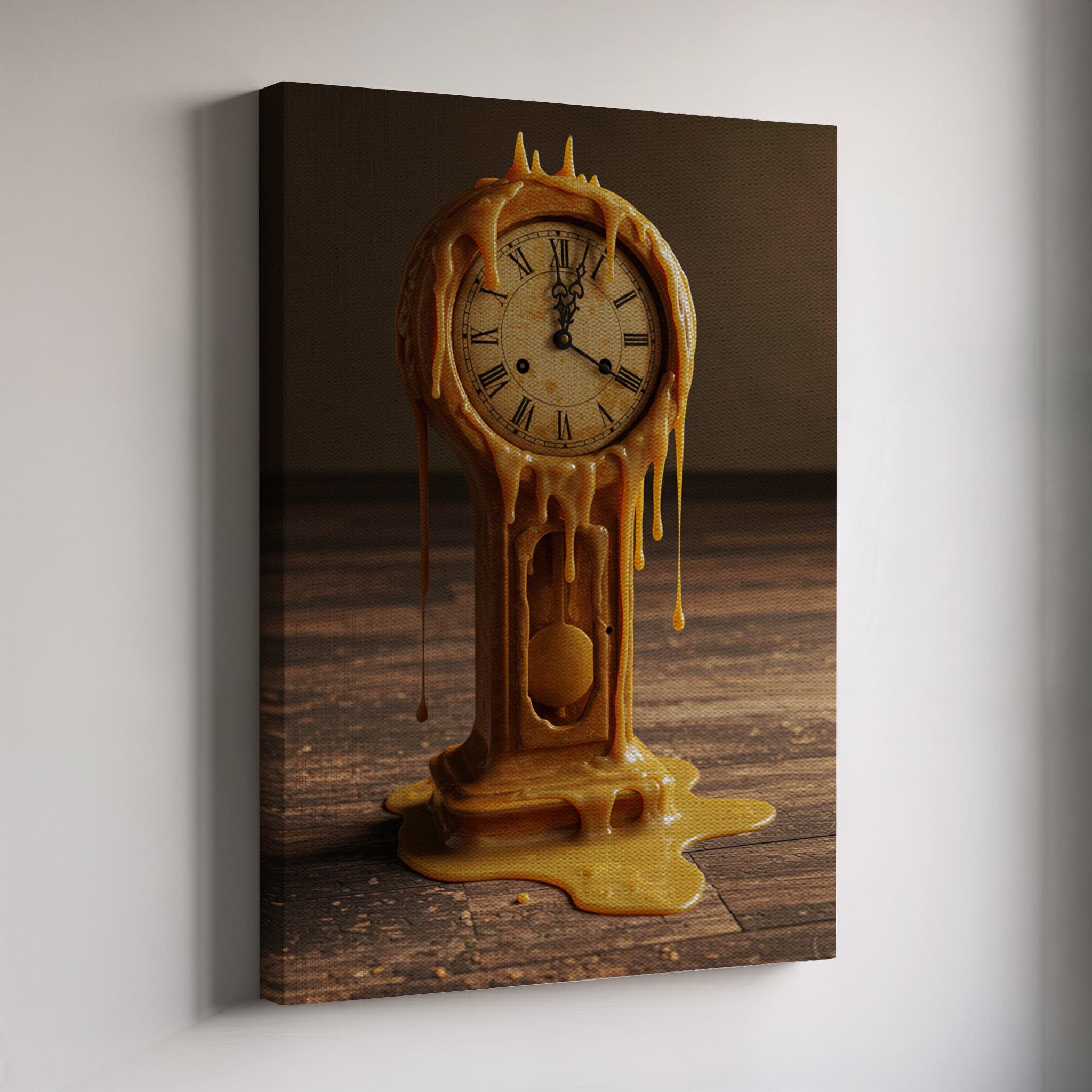 Melting Clock, Time Dripping, Surreal Moment, Golden Wax, Retro Clock ...