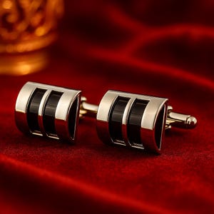 VI Men Black Onyx Stone & Metal Play Cufflinks |mens cufflinks |wedding cufflinks |gold cufflinks |groomsmen cufflinks