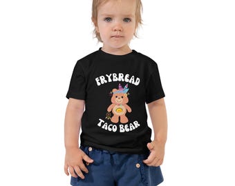 Fry Bread Taco Bear, Pow Wow Shirt, Indigenous Pride, Toddler Short Sleeve Tee