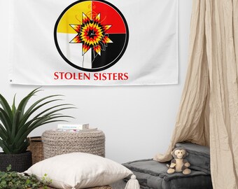 No More Stolen Sisters MMIW, Missing & Murdered Indigenous Women Flag