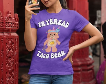 Frybread Taco Bear Native Pride T-shirt à manches courtes unisexe en jersey avec humour autochtone