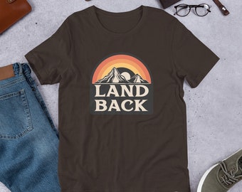 Land Back, Retro, Descolonizar, Camisa del Orgullo Nativo, Ropa Nativa Divertida, Hecho Indígena, Nativo Americano